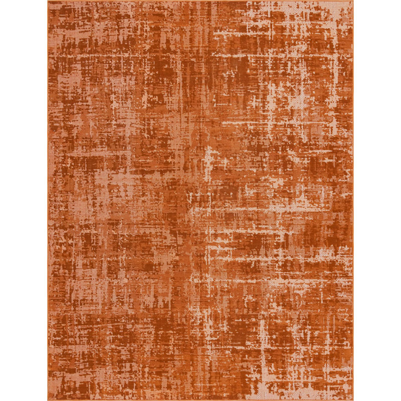 Tapis décoratif, Rectangle 9 pi x 12 pi, Orange