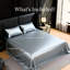 Ensemble de draps en satin, literie 4 pièces soyeuse avec poche profonde de 15 pouces - résistant au froid, à la décoloration et au froissement, facile d'entretien - comprend un drap plat, un drap-housse et 2 taies d'oreiller-123415891-123415892
