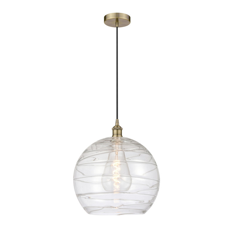 Mullins 1 - Light Single Globe Pendant, No Bulb Included, Antique Brass, 136.88" H x 13" W x 13" D