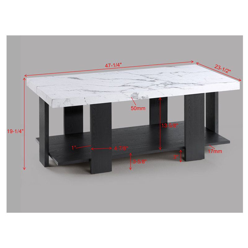 Ensemble de cocktail gris 3 pièces Table basse en faux marbre blanc et deux tables de bout assorties Mobilier de salon en bois blanc noir
