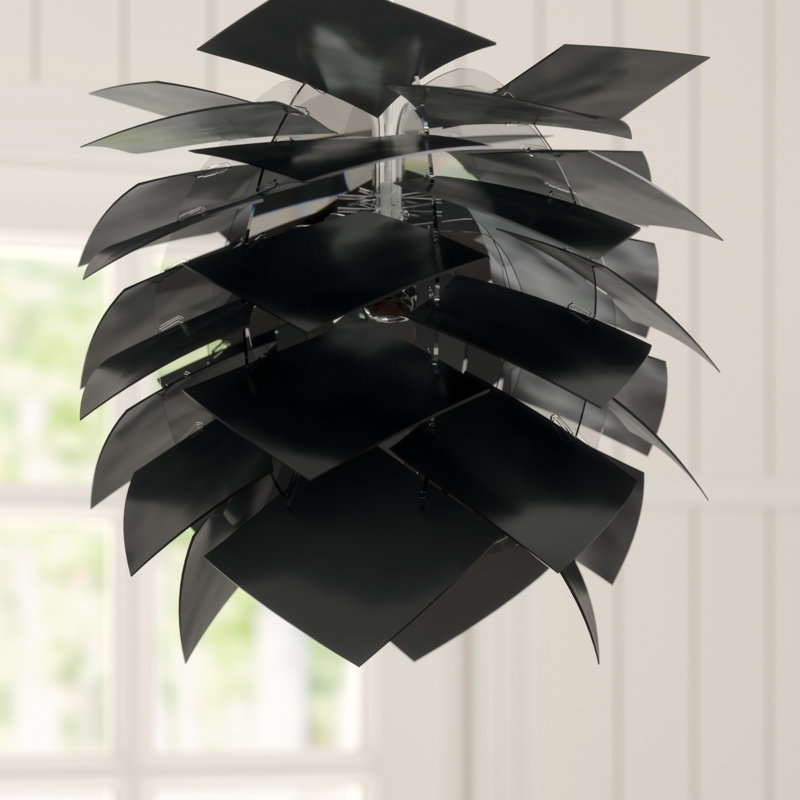 Illumin 1 - Light Unique/Statement Pendant, Black, 30cm H x 35cm W x 35cm D