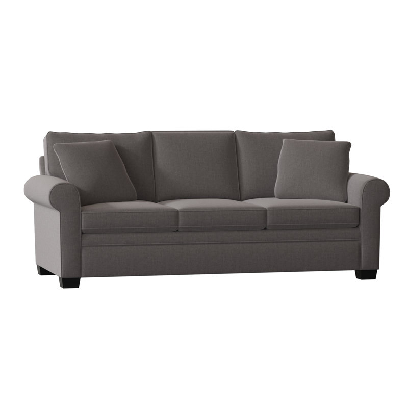 Quaker Upholstered 84'' Sofa, Entice Mist, Espresso