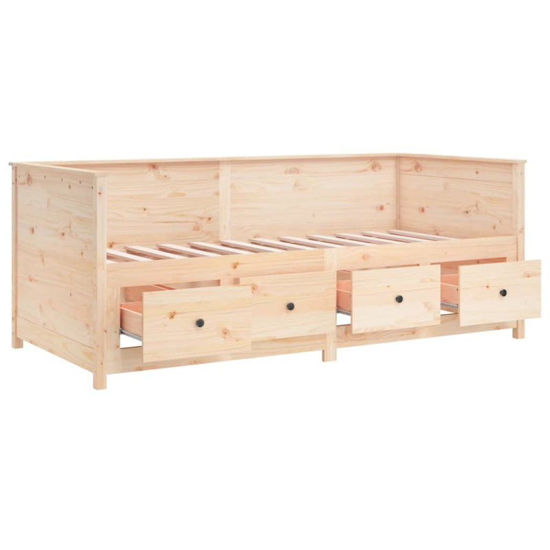 Lit de jour sans matelas vidaXL, Naturel, Lit simple