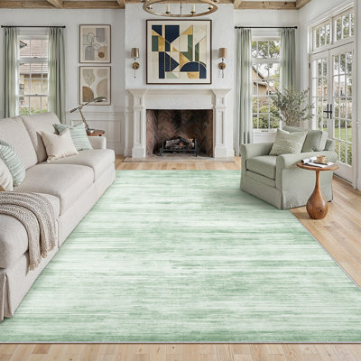 Luminae Abstract Textured Area Rug in Light Green
