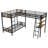 L-Shaped Twin Over Twin Bunk Bed With Twin Size Loft Bed With Desk And Shelf