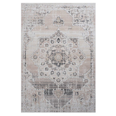 Tapis médaillon crème / beige 8 x 10 po