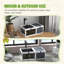 Wooden Tortoise House - , Grey With Pull-Out Trays & Clear View Sides Hide Box Effortless Cleaning Feature