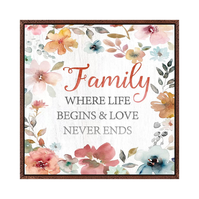 Family Life Begins by Carol Robinson - Print on Canvas, 93.98 cm H x 93.98 cm W, Classic Brown Wood Framed