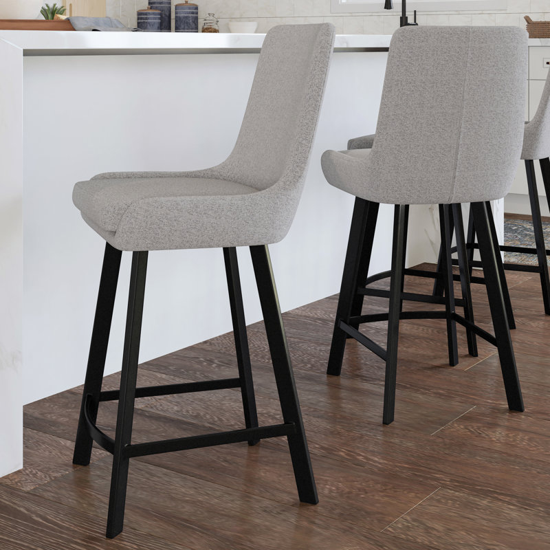 Comptoir, bar et tabouret très grand Amiayah, Tabouret de comptoir (hauteur d'assise de 24,8 po), Gris tacheté