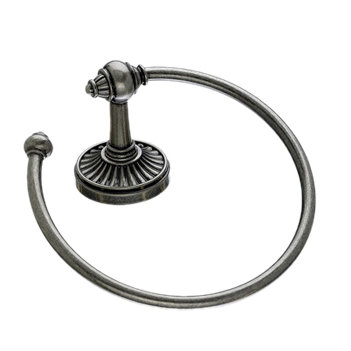Tuscany Bath Towel Ring, Pewter Antique