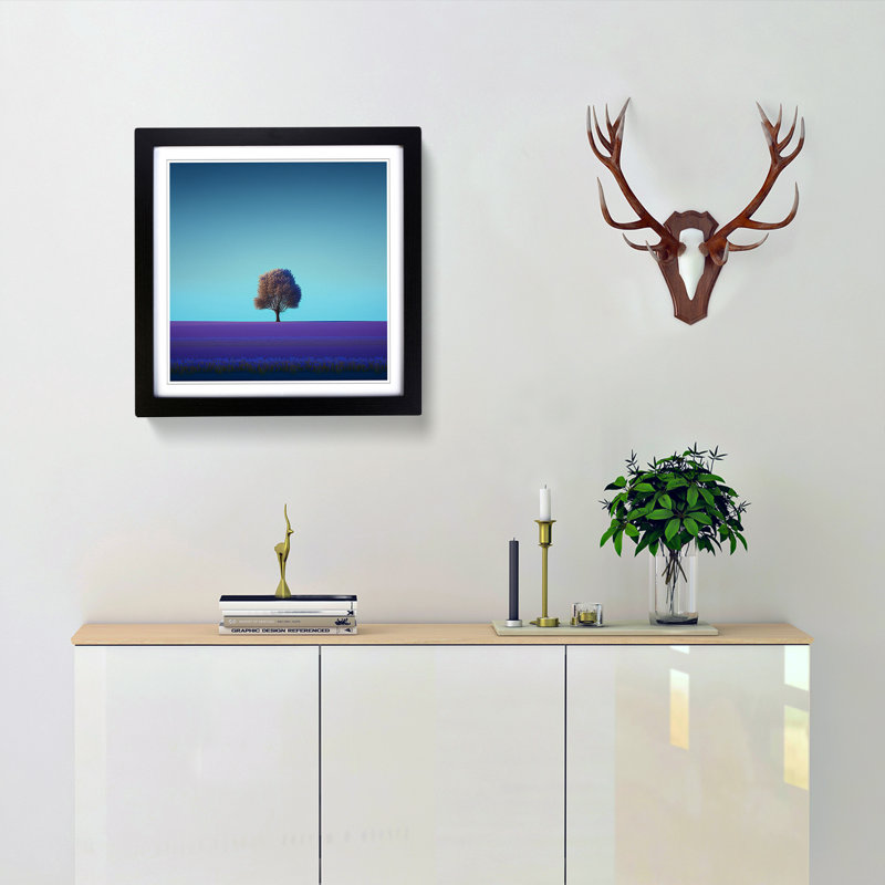 Single Picture Frame Print on Wood, Black