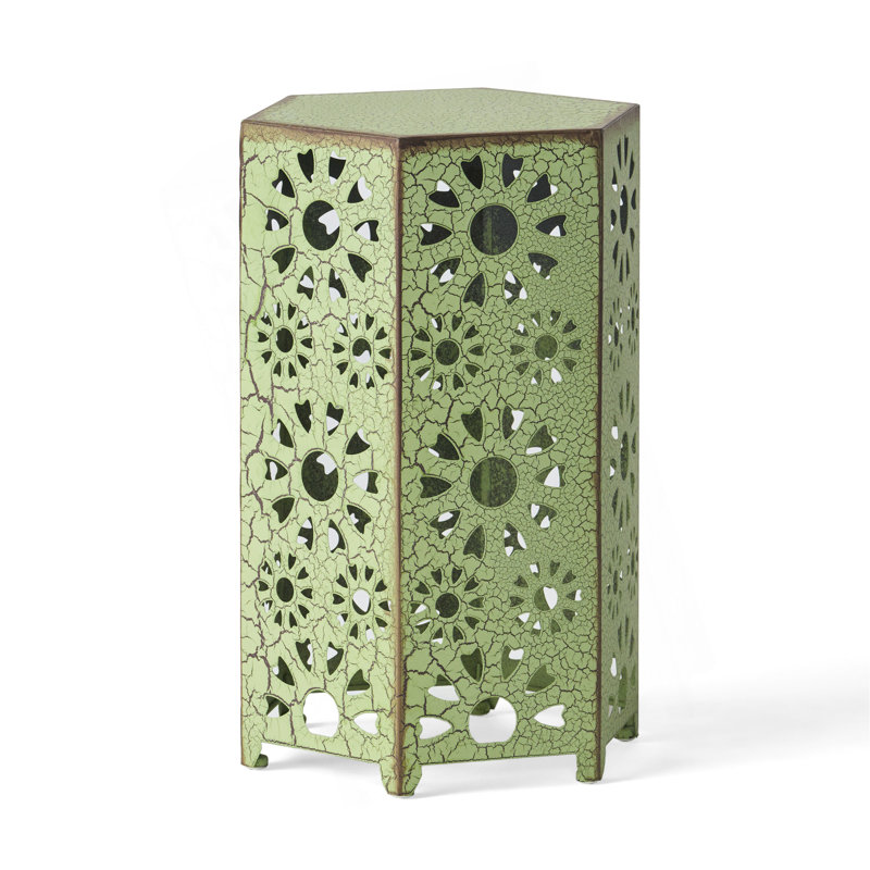 Eliana Sunburst Cutout Side Table, Lightweight and Stylish for Patio and Outdoor Use, Perfect for Hosting and Entertaining Guests.