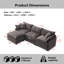 Canapé modulaire de 105 po en tissu de chenille rembourré de 105 po avec canapé à 3 places et repose-pieds-2085357405