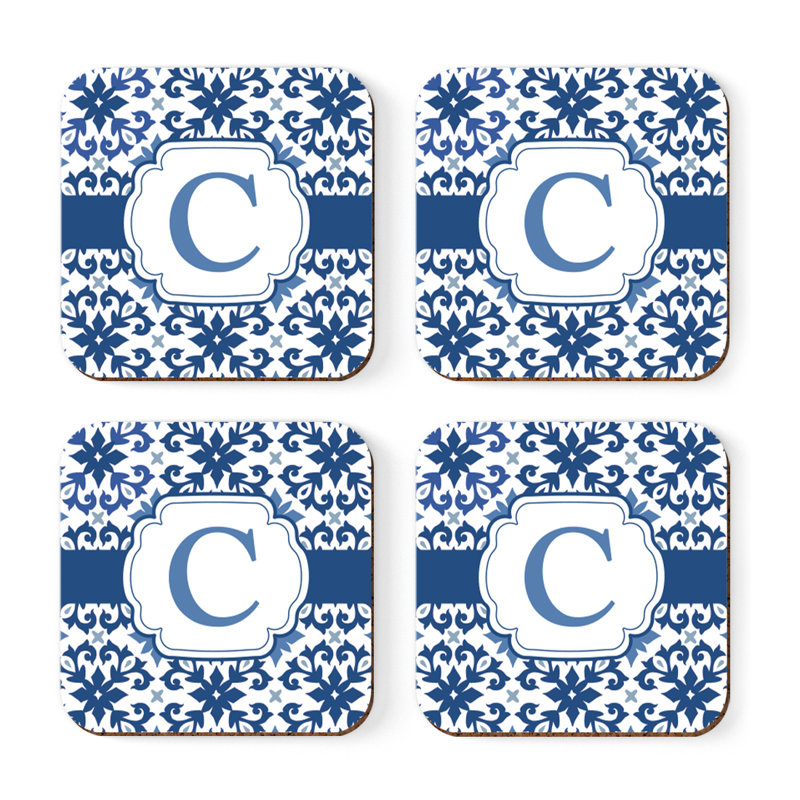 Sous-verre lettre monogramme, C