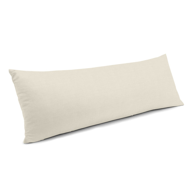 Pale Blue Linen Large Lumbar Pillow, Pillow Cover Only - No Insert, Off White, 12" x 24"