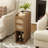 Narrow End Table (Set of 2), Slim Side Table with 2 Arched Rattan Drawers & Storage Mid Century Nightstand-622719172-622719226