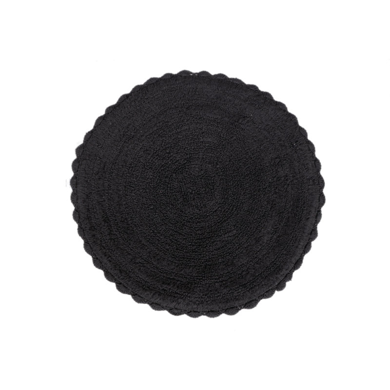 Tapis pour salle de bain 100% coton, Noir