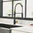 Purifier Kitchen Faucet Drinking Water Faucet, Pull Down Water Filter Kitchen Sink Faucets (Black And Nickel Gold )-118350825