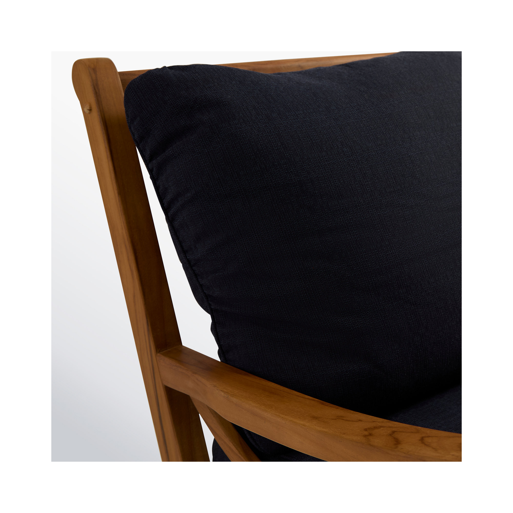 Brunswick Teak Patio Chair with Cushions, Gray Performance Olefin, Natural