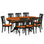 L'ensemble de mobilier de salle à manger 5 pièces comprend une table de cuisine ovale avec papillon et 4 chaises, noir et cerise-49667976-132804097-132804100