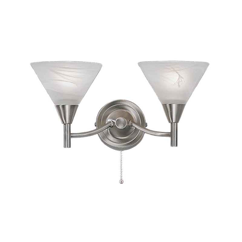 Millicent Glass Sconce, Satin Nickel