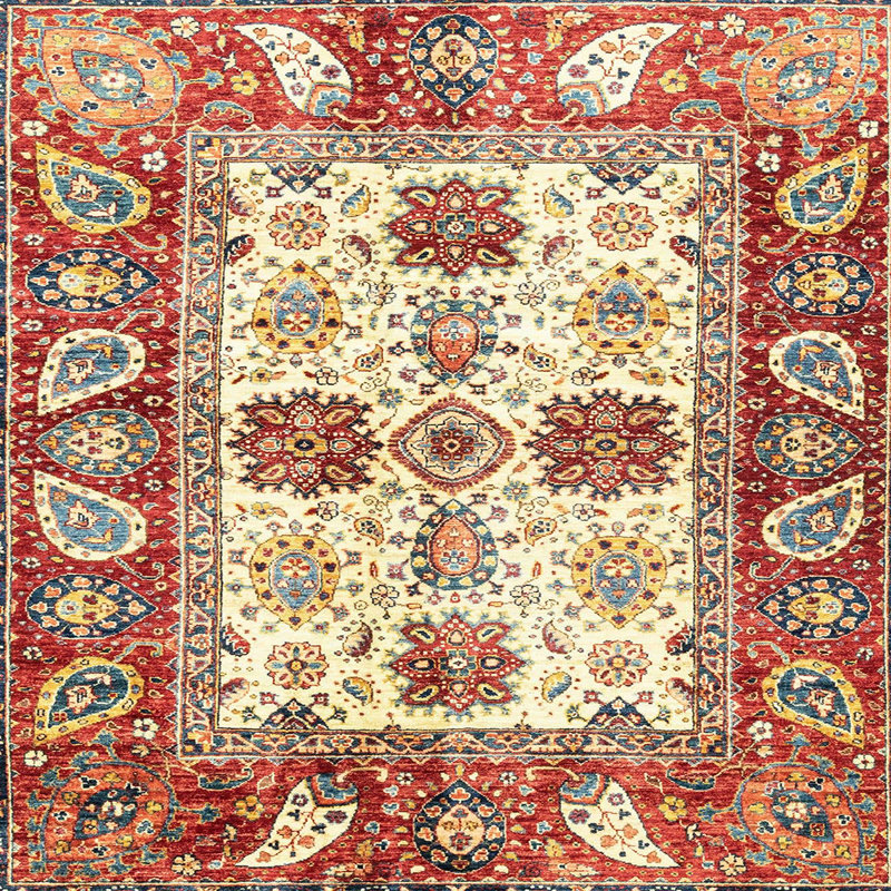 Tapis abstrait moderne 2977, Carré 3 pi