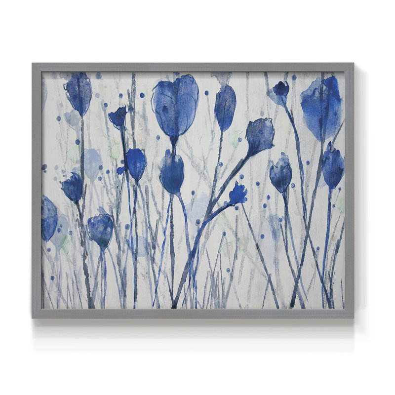 Jardin bleu - impression encadrée - réaménageable, H 22 po x l 28 po, Gris