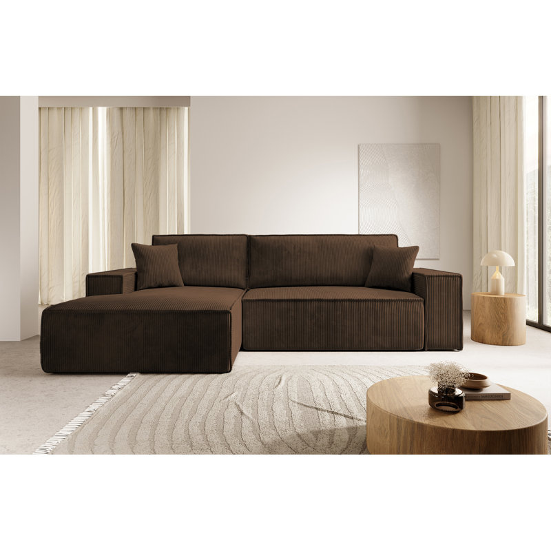 Chadman Sofa & Chaise, Brown, Left Hand Facing