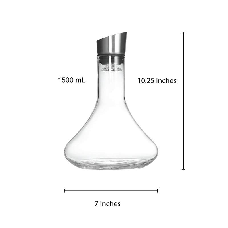 Aérateur de vin verseur - Décanteur en verre avec filtre - 1500 ml