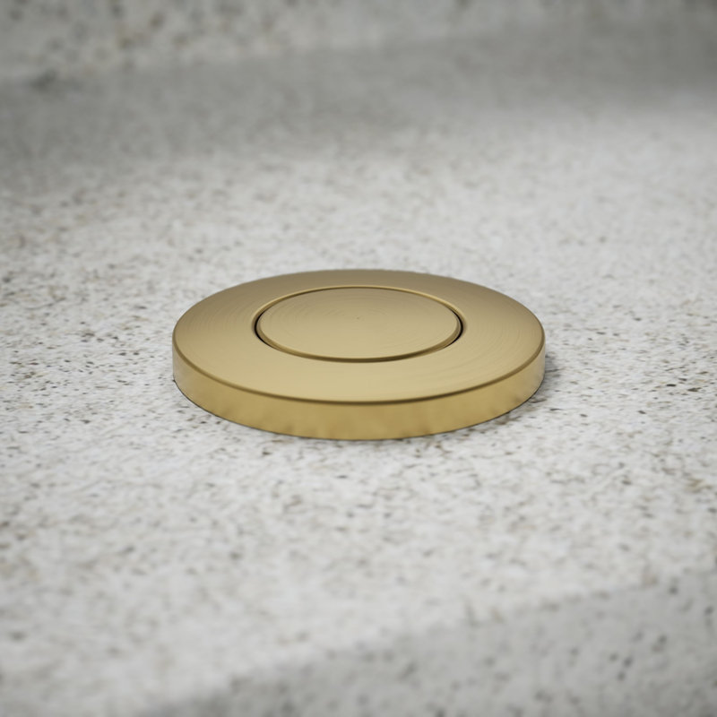Garbage Disposal Air Switch Button, Vibrant Brushed Moderne Brass