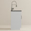 Évier utilitaire Shori de 71 cm (28 po) de largeur et meuble de buanderie avec robinet à col de cygne et évier en acier inoxydable