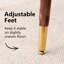 Tabouret de bar 24 po en velours à hauteur de comptoir avec repose-pieds doré-1430524893