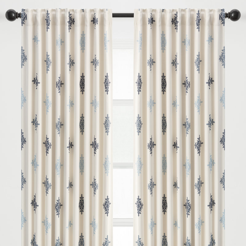 Paire de rideaux occultant avec passe-tringle Landin 3-en-1 Landin, Bleu, l 52" x L 84"