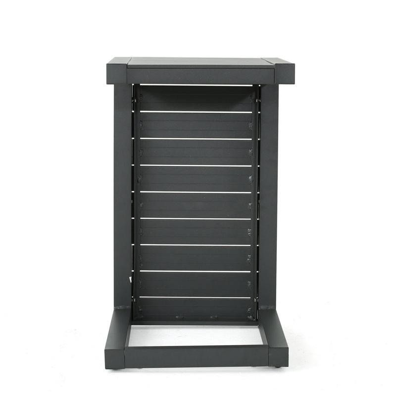 Table d'extérieur moderne en gris - Fabrication en aluminium fonctionnelle pour les taches de détente