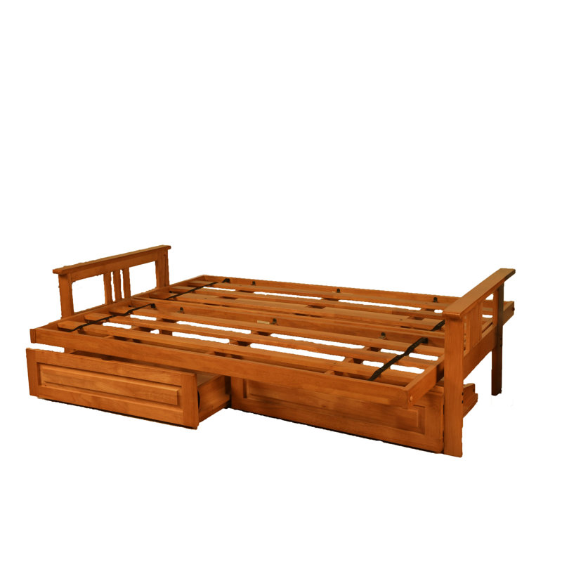 Le cadre de futon double Stratford comprend des tiroirs de rangement et un matelas, Barbade, Tonnerre Marmont, Innerspring