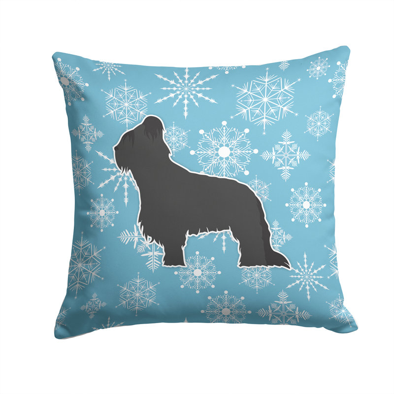 Coussin intérieur/extérieur en flocons d’hiver, H 14 po x l 14 po x P 3 po