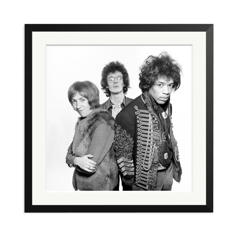 Jimi Hendrix and The Experience, 25" H x 25" W, Black