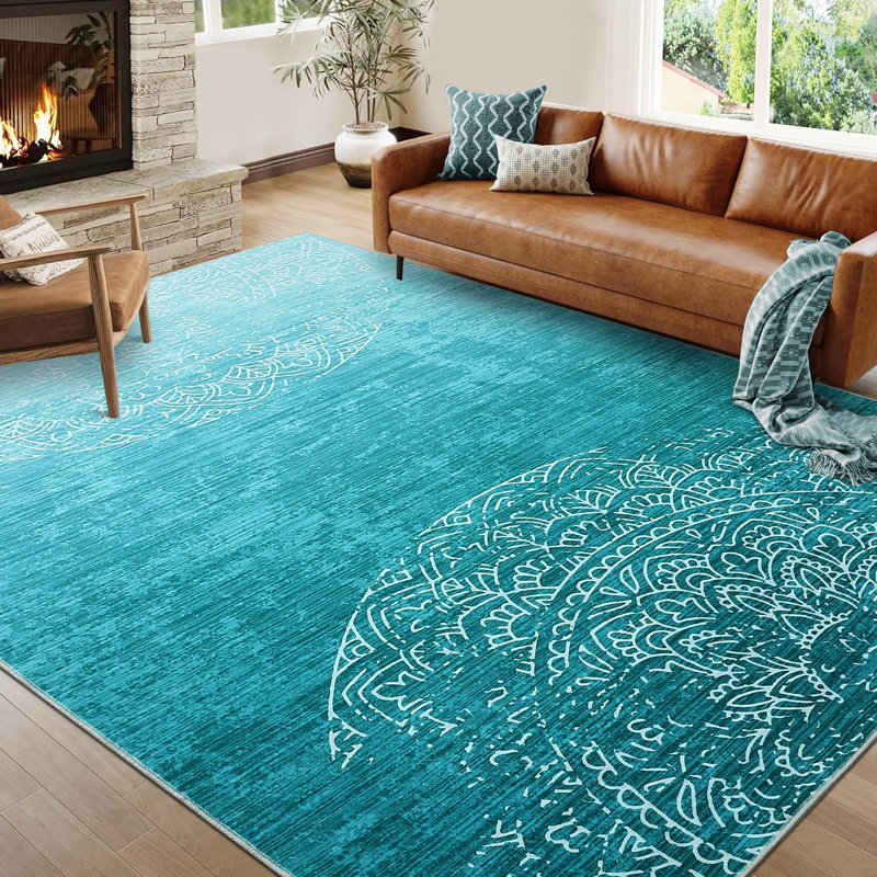 Large Living Room Rugs Machine Washable Rugs Modern Abstract Rugs Bedroom Rugs with Rubber Backing, Ombre Rugs, Soft Thin Low Pile Rugs