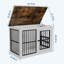 Mobilier de caisse pour chien en bois robuste - Cage intérieure indestructible avec plateau relevable - Table de bout décorative et meuble télé - À l'épreuve des grands, moyens, petits chiens XL