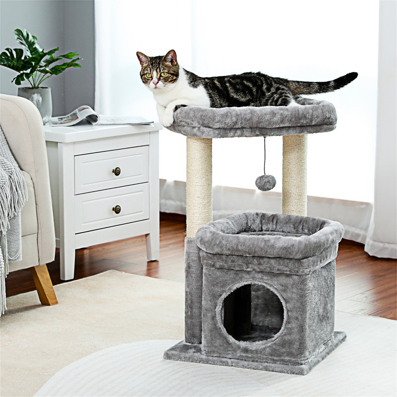 Dzaraldas 27'' H Cat Tree, Gray
