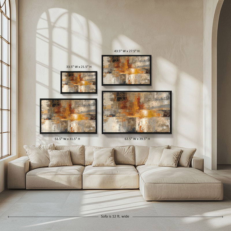 "Silver and Amber Crop" par Silvia Vassileva, reproduction sur toile dans un cadre flottant noir, H 21,5 po x l 33,5 po