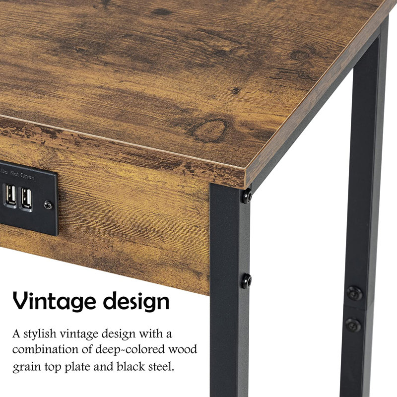 End Table and Built-In Outlets
