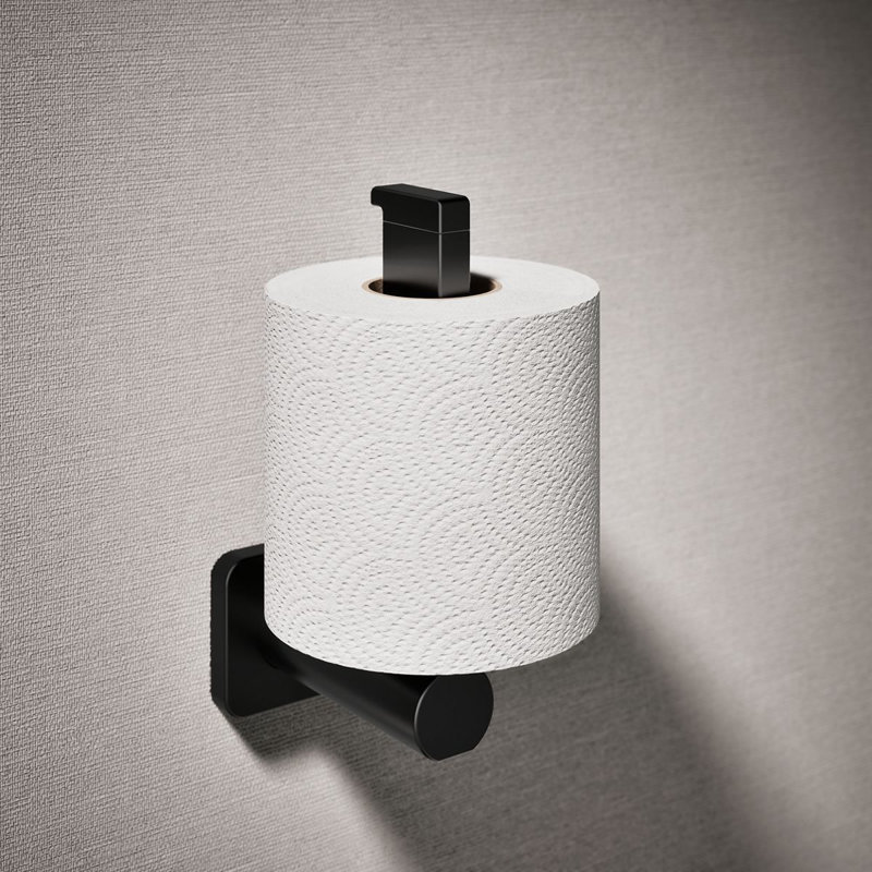 Parallel Vertical Toilet Paper Holder, Matte Black