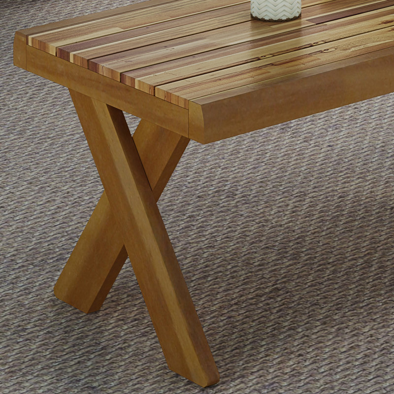 Ensemble de tables basses 3 pièces, Teck sablé