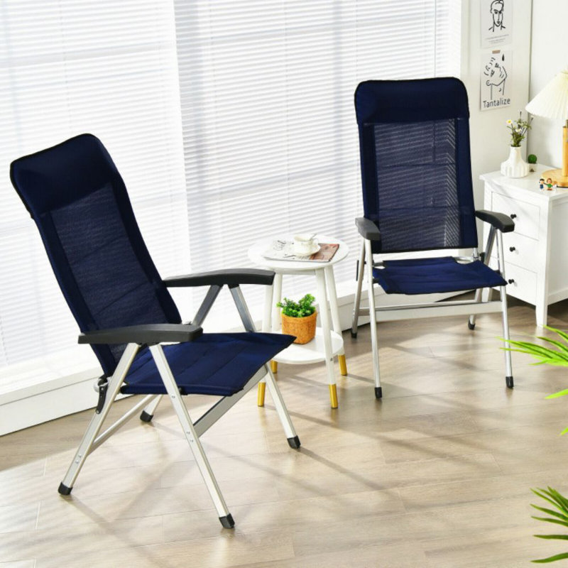 2 Pieces Patio Chair With Adjust Portable Headrest