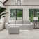 Flex Upholstered Modular Wide Arm Sofa With Storage Ottoman