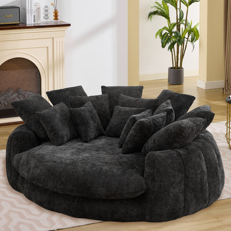 Canapé pour fauteuil de salon Eyre, Noir
