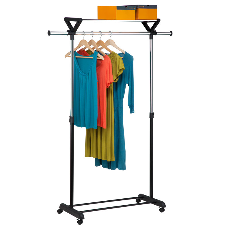 Glenni Metal Adjustable Rolling Clothing Rack