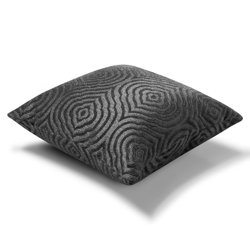Charcoal Chic Throw Square Pillow Cover & Insert, Black