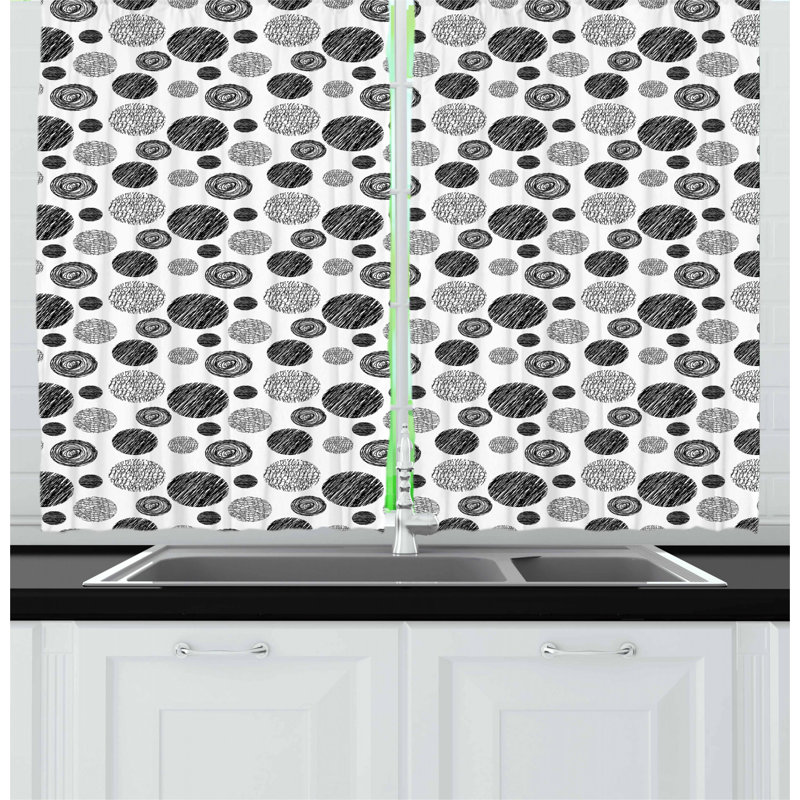Geometric Pointed Kitchen Curtain
